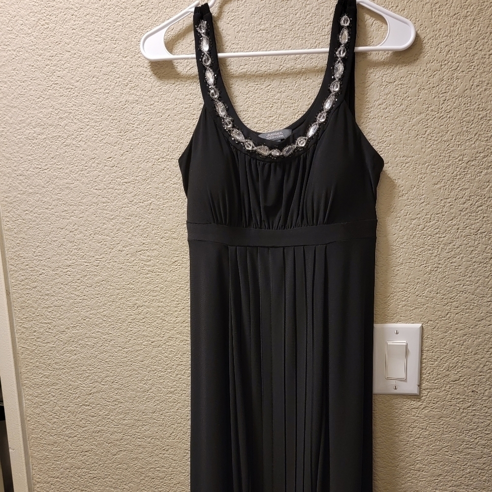 Dressbarn Collection black dress jewel neck detail size 10